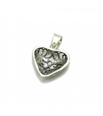 PE001207 Sterling silver pendant solid 925 Filigree Heart  EMPRESS